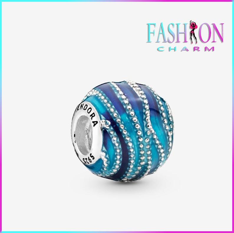 Authentic 925 Silver Blue Wave Charm for Pandora Bracelet, Best Friend Gift, Gift for Her