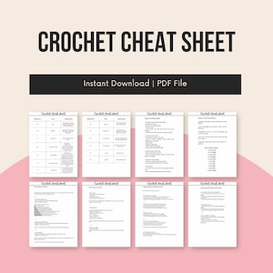 Gehaakte spiekbriefje | Afdrukbare haakafkortingen en haaknaaldmaattabel | Garengids | Beginnersvriendelijke pdf | Directe digitale download