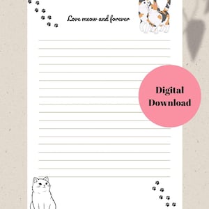 Papel para cartas de amor imprimible, 5 páginas románticas para escribir, papel para escribir cartas de San Valentín, papelería romántica imprimible, papel elegante
