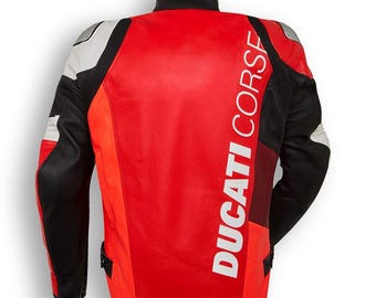Ducati Corse Leather Biker Jacket, Ducati Motorcycle Jacket Original Cowhide Leather Racing Biker Jacket, Vintage Motorbike Leather Jacket