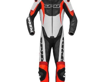 SPIDI Sport Warrior Perforated Racing Motorcycle Leather Jacket, SPIDI MotoGP Motorbike Racing Leather Suit, SPIDI black/red biker suit gift