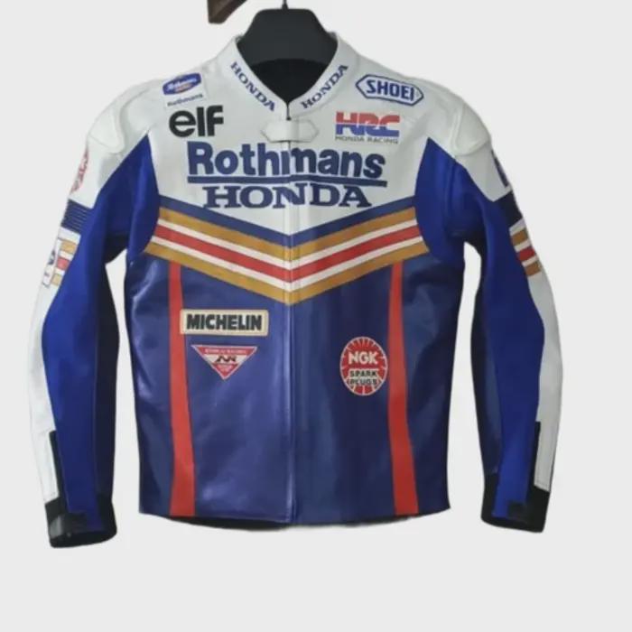 Rothmans Honda Racing Leather Motorcycle Jacket: Vintage