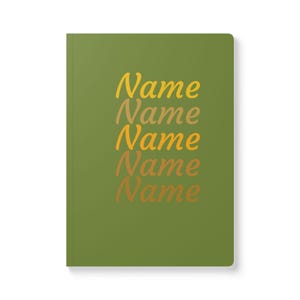 Diario personalizado de tapa blanda con impresiones interiores: cuaderno personalizado con letra personalizada, regalo para un amigo, diario con nombre, regalo de papelería