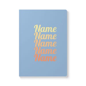 Diario personalizado de tapa blanda con impresiones interiores: cuaderno personalizado con letra personalizada, regalo para un amigo, diario con nombre, regalo de papelería