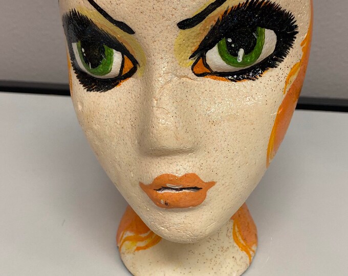 Mannequin head Hand Painted Hat Holder MANNIQ-HEDZ Jewelry Display Wig Holder