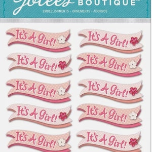 Jolee&#39;s Boutique it&#39;s a girl banner stickers