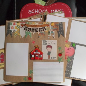 BACK TO SCHOOL - Premade Scrapbook Pages - EZ Layout 370