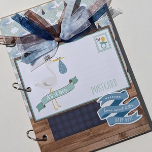 Welcome baby boy baby book, baby&#39;s first year, newborn baby, junk journal
