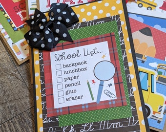 School premade junk journal kit, planners, back to school, teacher, scrapbook kit