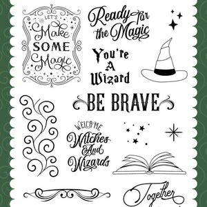 Echo Park Wizard and Company clear stamp set