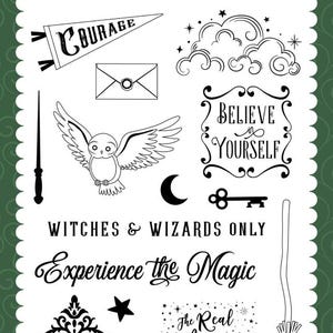 Echo Park Wizard and Company clear stamps