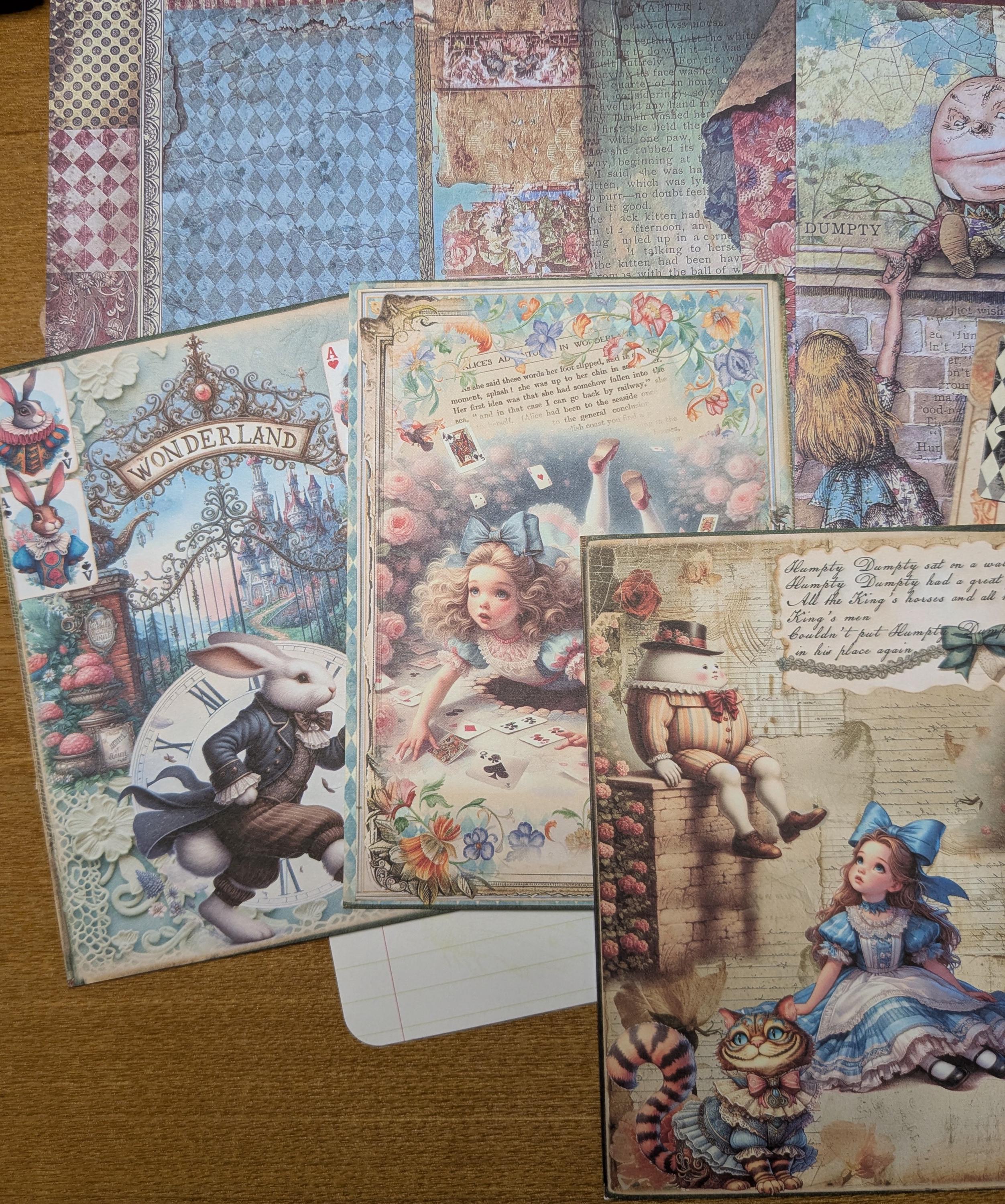 Alice in Wonderland Junk Journal Kit - Etsy