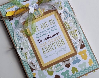 Welcome Baby boy premade baby book journal