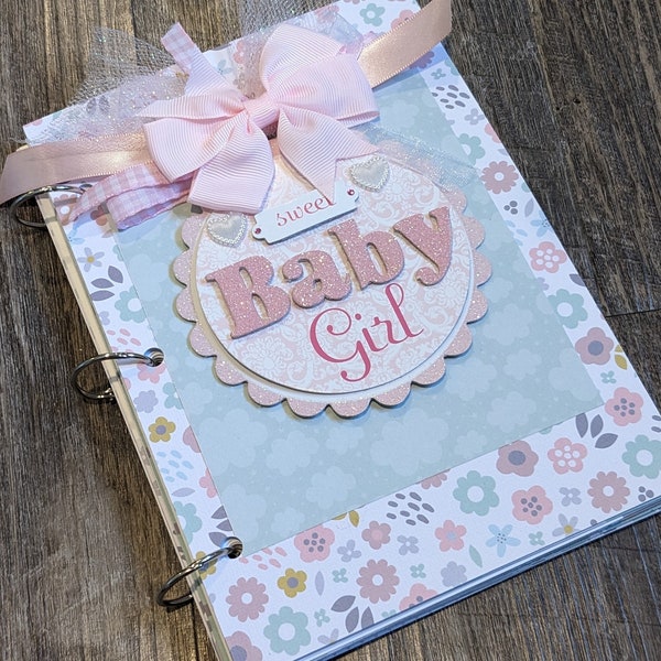 Baby girl premade junk journal, baby's first year, photo album