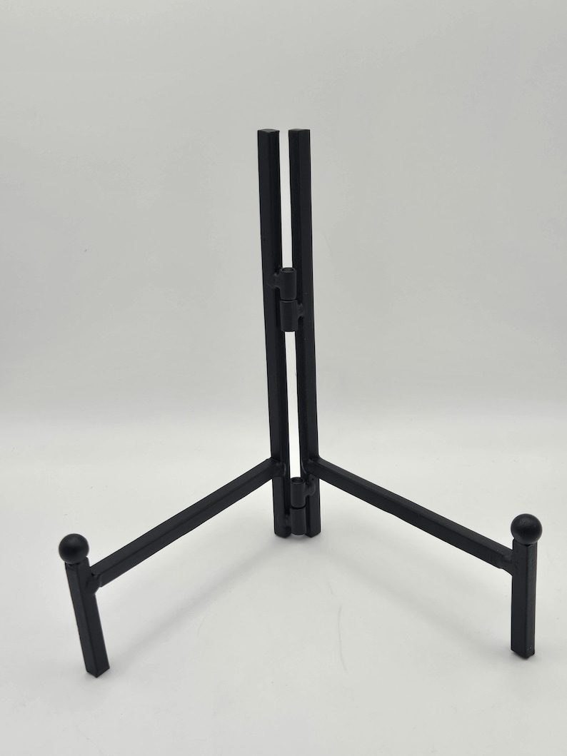 Black Metal Art Display Stand: Adjustable Easel for Plates and Art displays Stand 6.5 Black Iron