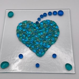 Gesmolten glasmozaïek hart Suncatcher handgemaakt Geweldig cadeau