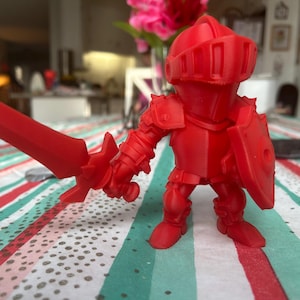 Cartoon Knight with Sword and Shield
