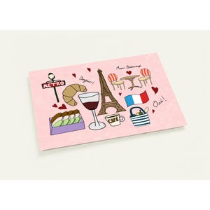 Paris Postcard Pack x10 - Hand Drawn Icons of Paris, France