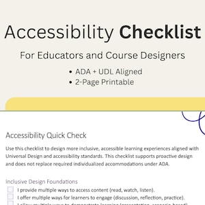 Instructional Design Accessibility Checklist | E-Learning & Course Design UDL Audit Tool