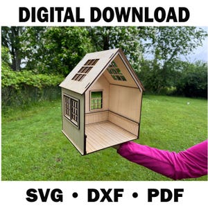 Dollhouse Room Box 1:12 with Windows | Laser Cut SVG DXF Digital Download