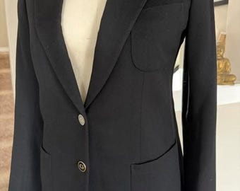 Blazer vintage rare en laine bleu marine Brioni pour Giorgio Beverly Hills – Power Dressing début des années 90