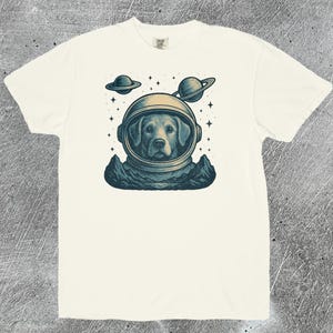 Astronaut Dog Unisex T-shirt, Funny Space Graphic Tee, Cosmic Canine Shirt, Galaxy Astronaut Top, Outer Space Dog Tee, Dog Lover Gift, Pet