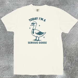 Humorous Goose Shirt, Silly Goose Funny Shirt, Retro Graphic Tee, Funny Graphic Shirt, Novelty Tee, Gift for Laughs, Serious goose
