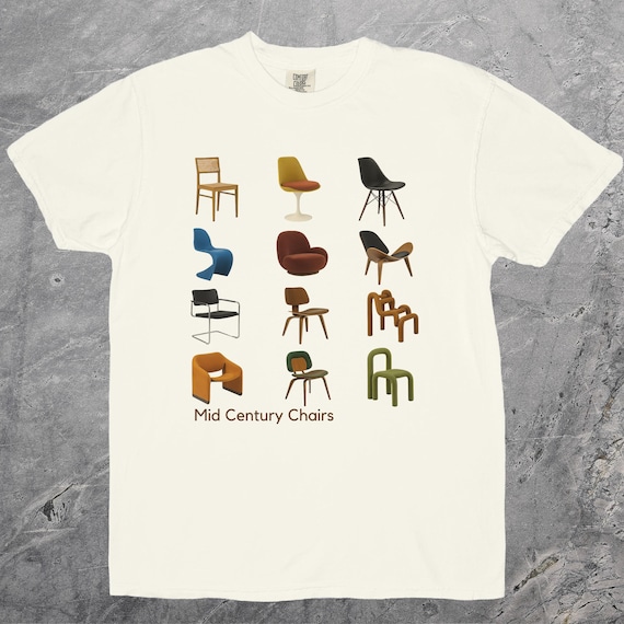 Mid Century Chairs Shirt, Vintage Chair Retro Furniture Tee, VHS