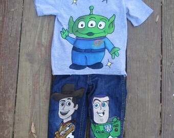 Toy story, Disney, Disney clothes, kids clothes, disney kids clothes, toy story clothes, custom clothes, custom jeans, disney gifts, geeky