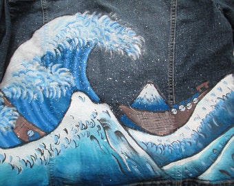 The Great Wave off Kanagawa, The Great Wave off Kanagawa painting, The Great Wave, The Wave, hand drawn, hand painted, geeky clothes, sale