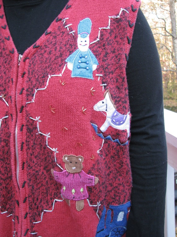 tacky sweater vest, tacky vest, christmas vest, t… - image 3