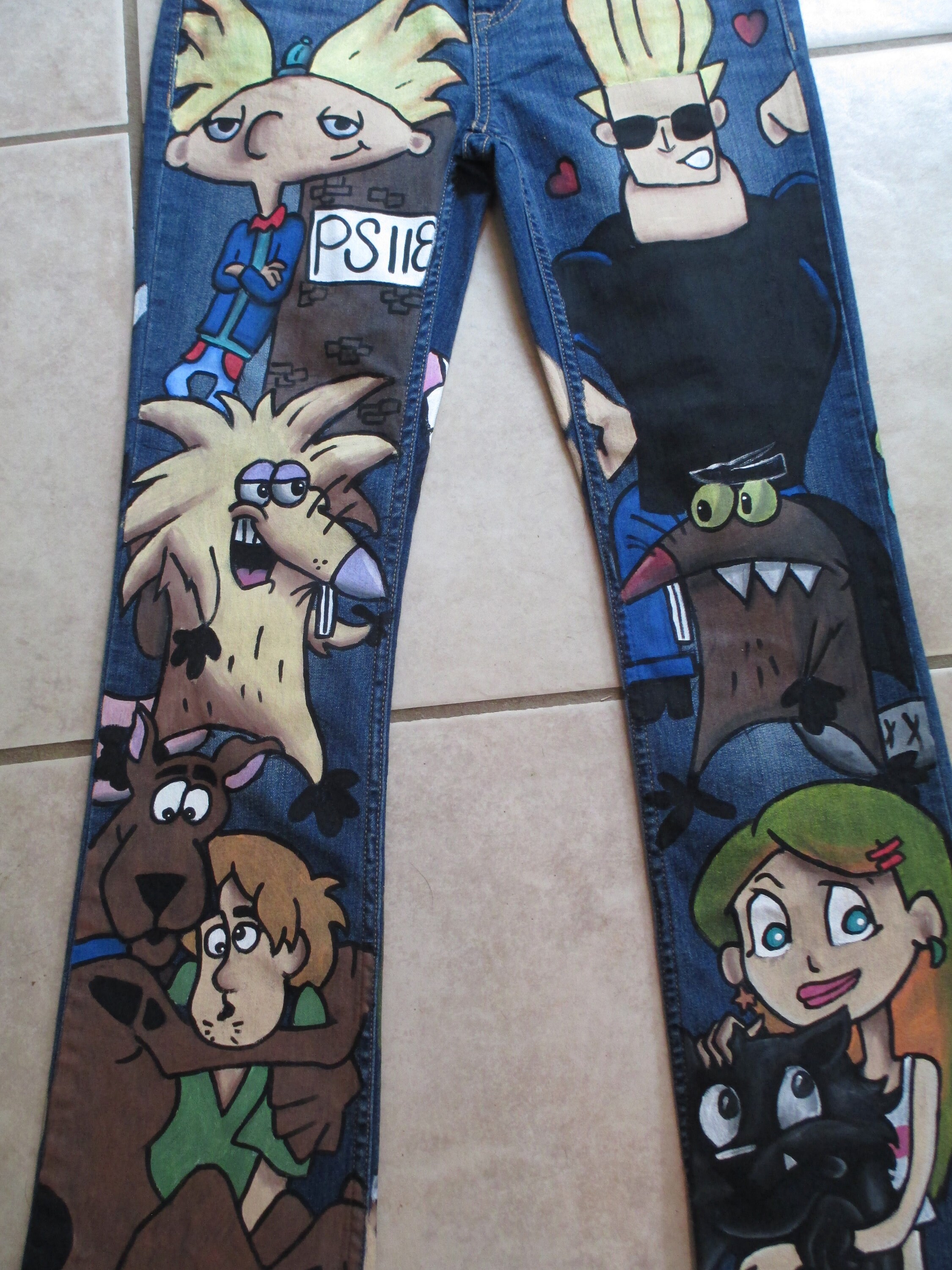 Painted Jeans Anime - Etsy