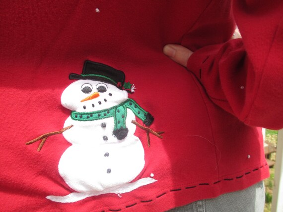 Tacky christmas sweater, christmas sweater, snowm… - image 2