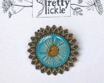 Spilla botanica, spilla con fiori pressati veri, spilla da bavero, spilla, spilla in resina, spilla per cappello, clip
