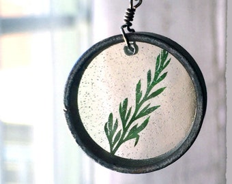 Green Fern Leaf Necklace, Resin Flower Necklace, Real Pressed Flower Jewelry, Flower Necklace