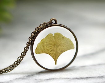 Turquoise Stamped Flower Pendant Sterling Silver Boho Ginkgo Leaf Charm