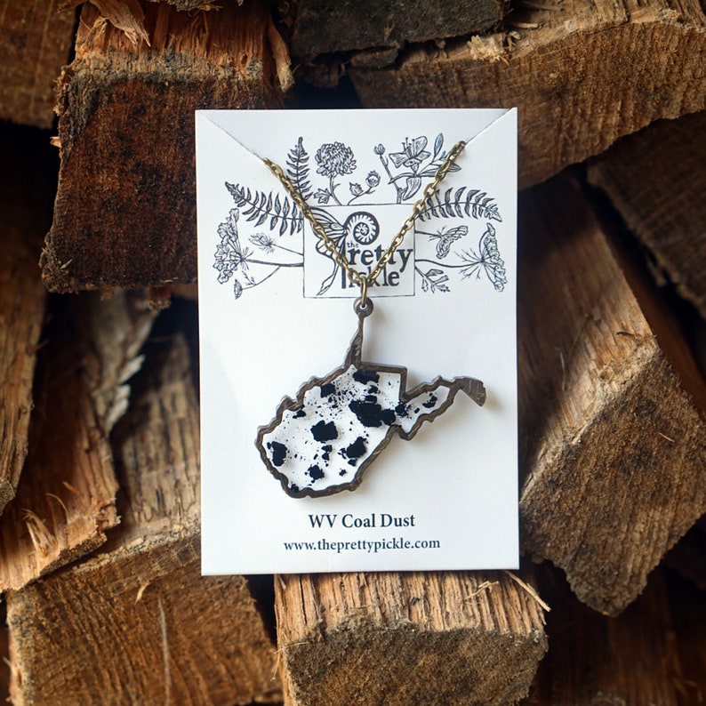 West Virginia Pendant Necklace WV Botanical Botanical Etsy