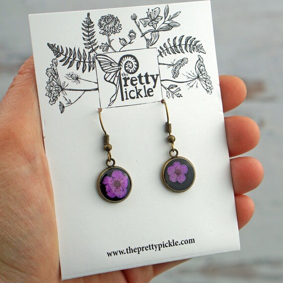 Etsy pressed flower earrings online