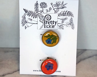 Spilla botanica, spilla con fiore pressato vero, spilla da bavero floreale, spilla, spilla in resina floreale, spilla per cappello floreale, clip