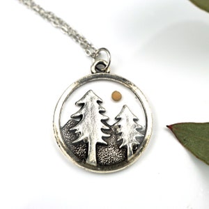 Mustard Seed Mountain Tree Necklace, Real Mustard Seed, Faith Jewelry, Resin