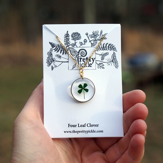 Real four leaf clover jewelry sale