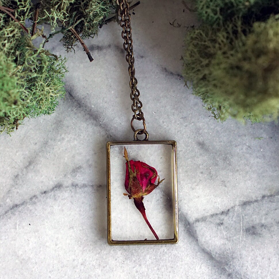 June Birth Flower Necklace Real Flower 