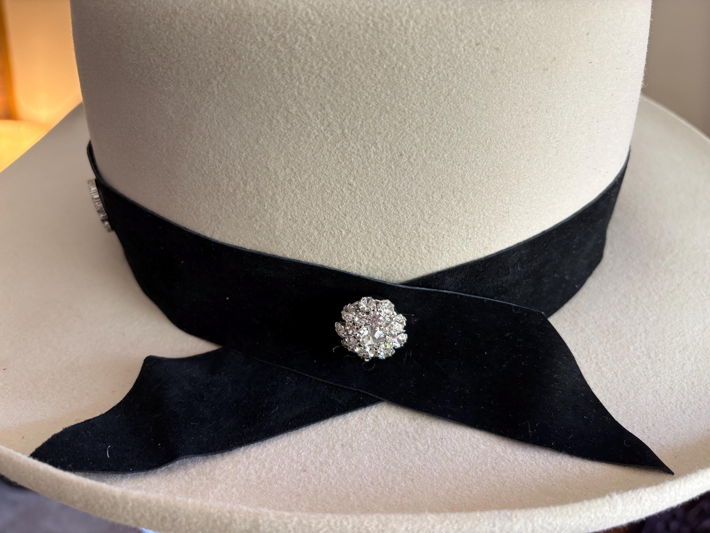 2571 Western Hat Band Gemstone Weave Black Onyx And White Howlite stag-horn-cowboy-hat-band-with  main image 3