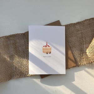 Jolie carte d'anniversaire gâteau - faite main