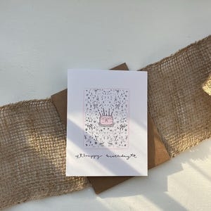 Carte de joyeux anniversaire - dessinée à la main