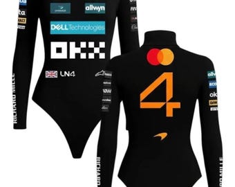 Lando Norris Inspired Women F1 Bodysuit F1 Racing Suit Base Layer Motorsport