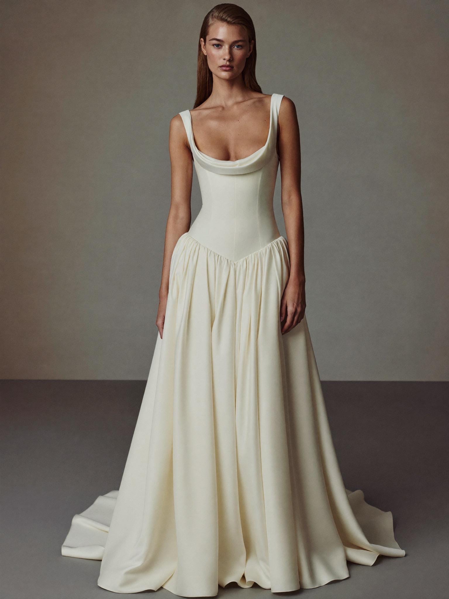 drop waist corset dress white Elegant Ivory Strapless Wedding Dress Aphrodite