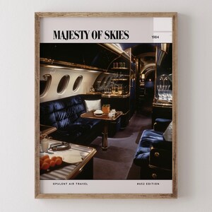 Majesty Of Skies / Poster di lusso per rivista di interior design anni '80, stampa artistica da parete vintage anni '80, arredamento estetico retrò