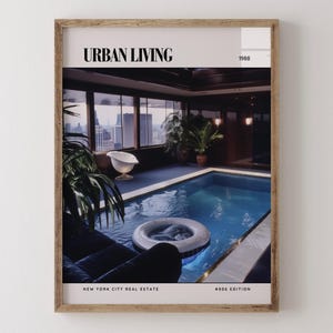 Poster di riviste di interior design di lusso anni '80, stampa artistica da parete anni '80, arredamento estetico retrò