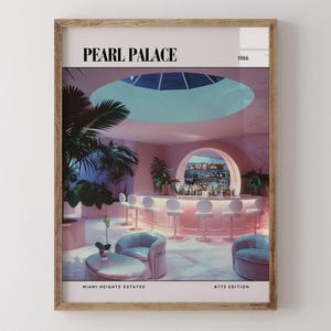 Pearl Palace | Cartaz de revista de design de interiores de luxo dos anos 80, impressão de arte de parede vintage dos anos 80, decoração estética retrô